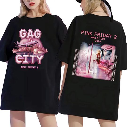 Discover Rapper Nicki Minaj Gag City Pink Friday 2 World Tour 2024 T-Shirt
