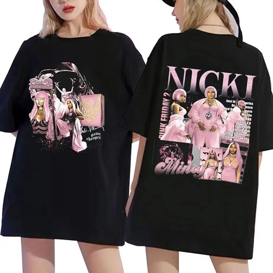 Rapper Nicki Minaj Pink Friday 2 Tour T-Shirt Men Women Hip Hop