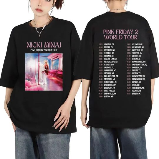 Rapper Nicki Minaj Album Pink Friday 2 World Tour Graphic T Shirts