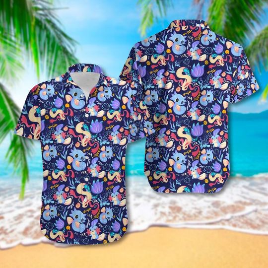 Discover Cute Seahorse Character 3D All Over Printed Hawaiian Shirt