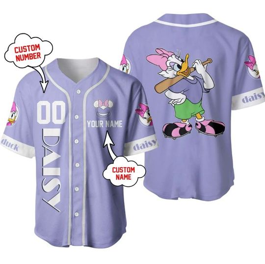 Personalized Daisy Duck Disney Baseball Jersey, Disney Jersey