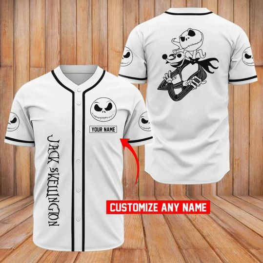 Discover Personalized The Nightmare Before Christmas Jack Skellington Disney Baseball Jersey, Disney Jersey