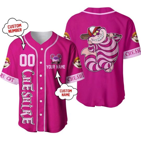 Discover Personalized Cheshire Cat Disney Baseball Jersey, Disney Jersey