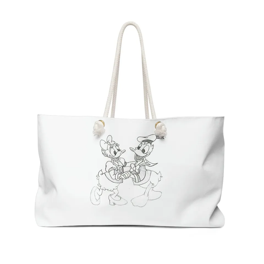 Beautiful Donald Duck & Daisy Duck Sketch Art Disney Weekender Bag