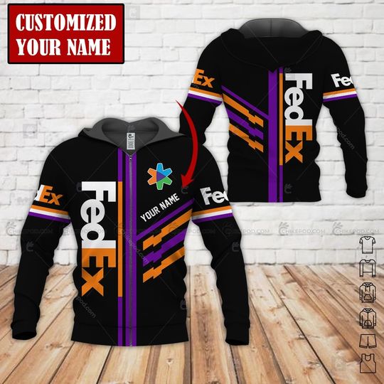 Personalized Name Fedex Purple Custom Full Print 3D Hoodie