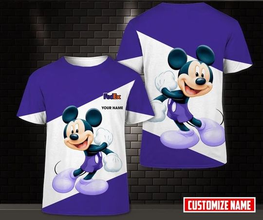 Personalized Disney Mickey Mouse FedEx Shirt, FedEx Ground 3D Printed Shirt