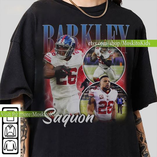 Saquon Barkley Vintage T-Shirt, Bootleg Retro 90's Fans Shirt