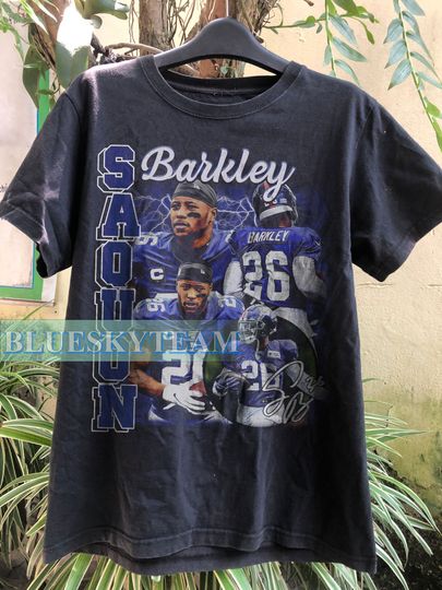 Saquon Barkley Vintage T-Shirt, Bootleg Retro 90's Fans Shirt