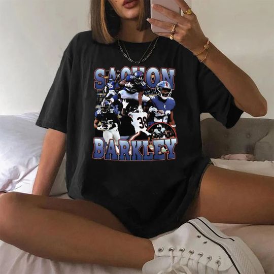 Saquon Barkley Vintage T-Shirt, Bootleg Retro 90's Fans Shirt
