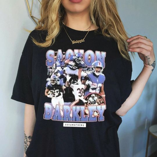 Saquon Barkley Vintage T-Shirt, Bootleg Retro 90's Fans Shirt
