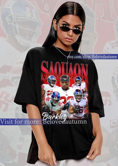 Saquon Barkley Vintage T-Shirt, Bootleg Retro 90's Fans Shirt