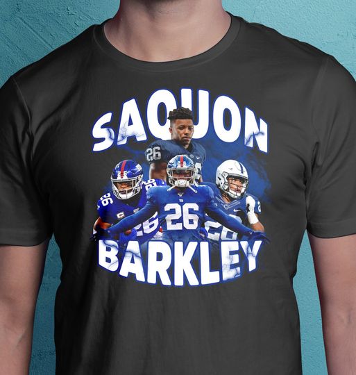 Saquon Barkley Vintage T-Shirt, Bootleg Retro 90's Fans Shirt