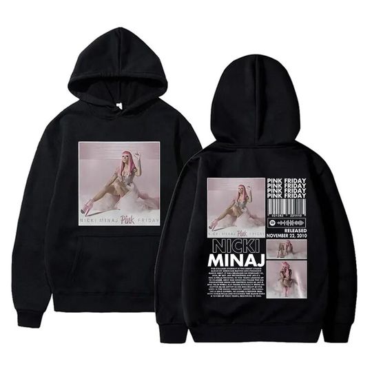 Hip Hop Rapper Nicki Minaj Pink Friday Double Sided Print Hoodie