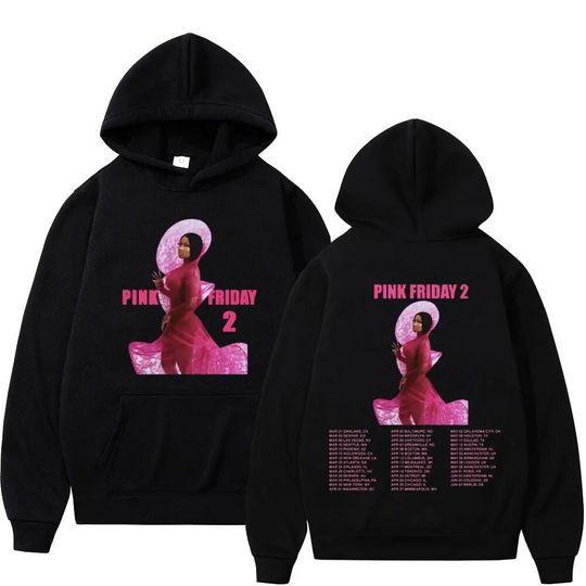 2024 Rapper Nicki Minaj World Tour Graphic Hoodie Gag City Pink Friday 2