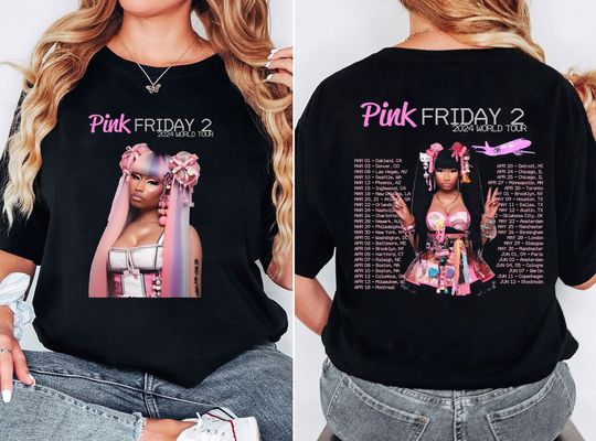Discover Nicki Minaj 2 Sided Shirt, Nicki Minaj Tour Shirt, Pink Friday 2 Airbrush Shirt