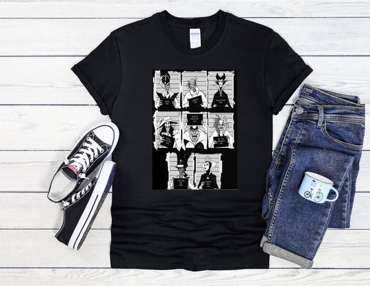 Disney Villains Mugshot T Shirt Hoodie Sweatshirt Baseball
