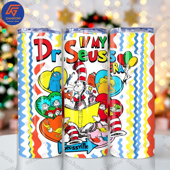 Discover Seuss Geisel Reading Day 20 Oz Tumbler, National Read Across America Day Tumbler