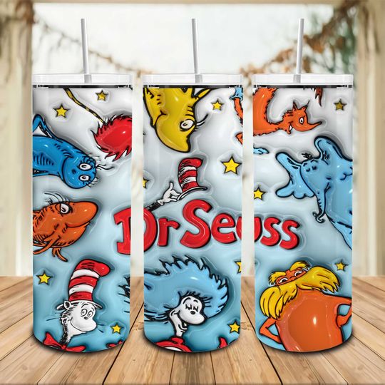 Discover Seuss Geisel Teaching 20oz Tumbler, Cat in stovepipe hat Tumbler