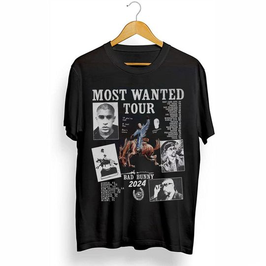 Discover Bad Bunny Most Wanted Tour 2024 Shirt, Vintage Bad Bunny Shirt, Bad Bunny Nadie Sabe