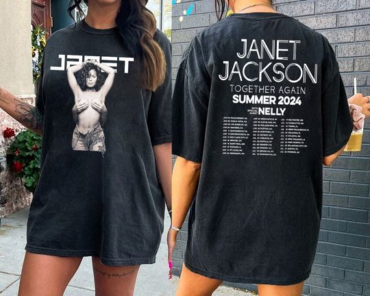 Discover Retro Janet Jackson Together Again Tour 2024 Shirt, Janet Jackson Music Tour
