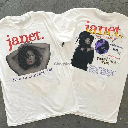 Vintage 1993 1994 Janet Jackson Live In Concert World Tour T Shirt Janet Jackson