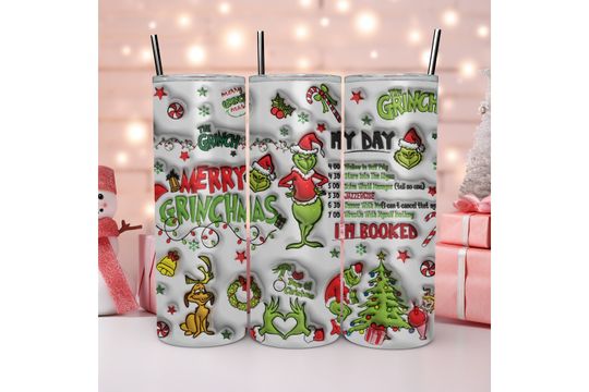 Discover My Day I'm Booked 3D Inflated Tumbler, Christmas 20 Oz Tumbler