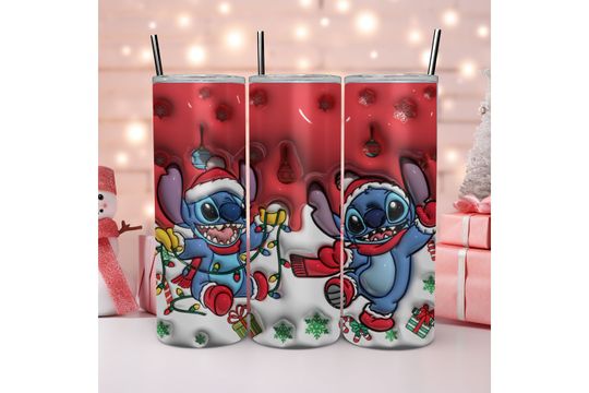 Discover Cartoon Stitch Christmas Tumbler