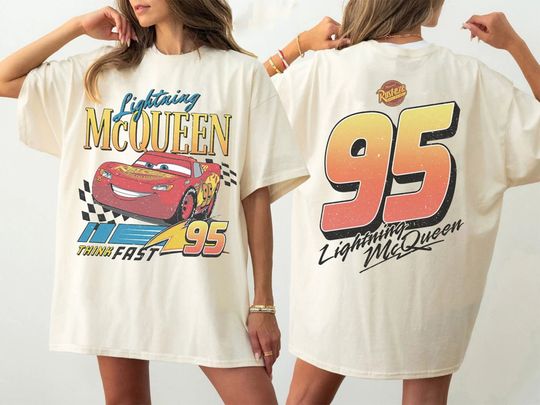 Discover Two sided Vintage Lightning Mcqueen  Shirt