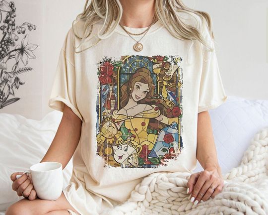Disney Princess Belle Stained Glass Shirt, Beauty And The Beast Shirt