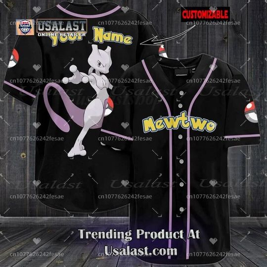 PKM Mew  Customized Name Baseball Jersey