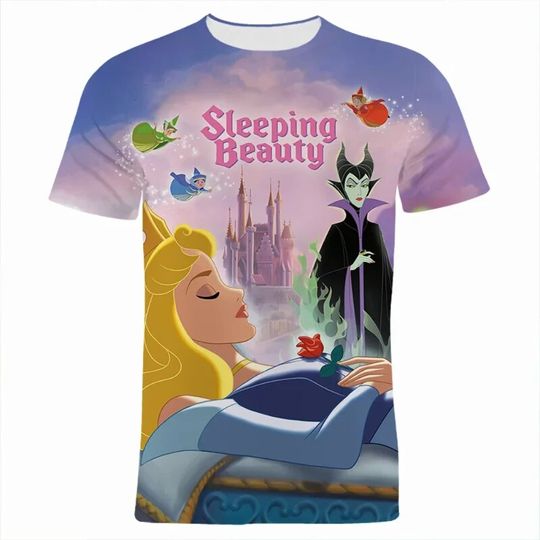 Disney Sleeping Beauty 3D Shirt, Cute Cartoon Anime Graphic T-Shirt