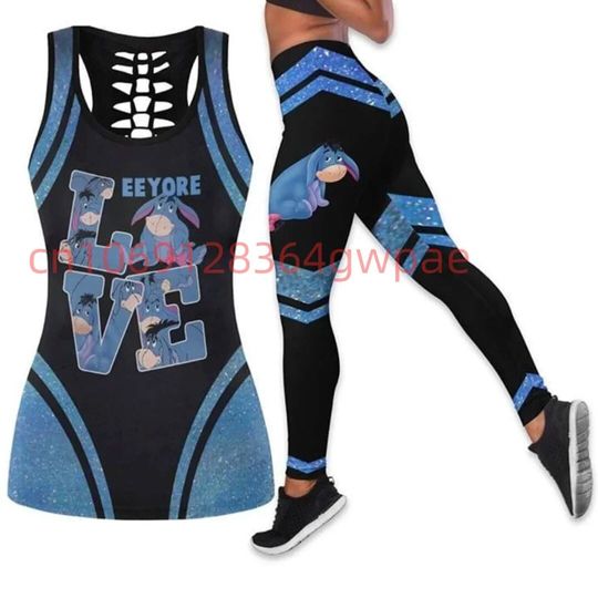 Discover Disney Eeyore Fitness Leggings Disney Hollow Tank Top Leggings Set