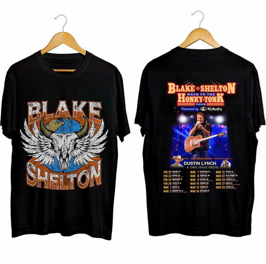Discover Blake Shelton 2024 Back to the Honky Tonk Tour T-Shirt