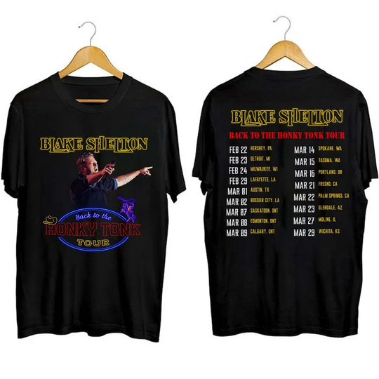 Discover 2024 Blake Shelton Back to the Honky Tonk Tour T-Shirt