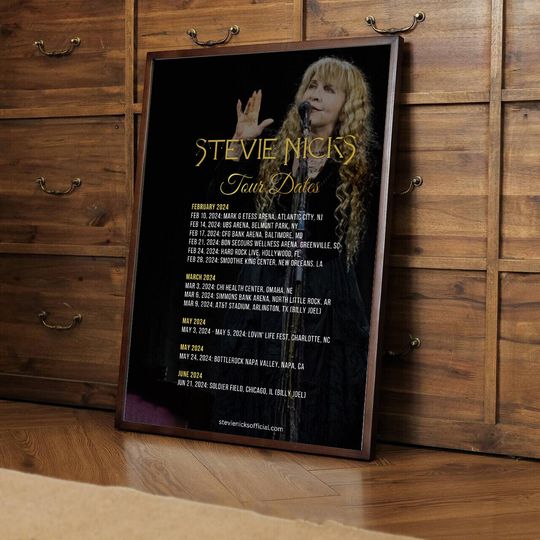 Stevie Nicks 2024 Tour Poster, Music Poster