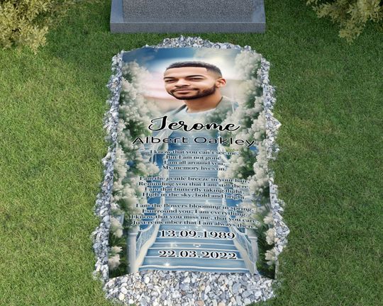 Personalised Grave Cover, Grave Blanket, Headstone, Your Photo, Memorial