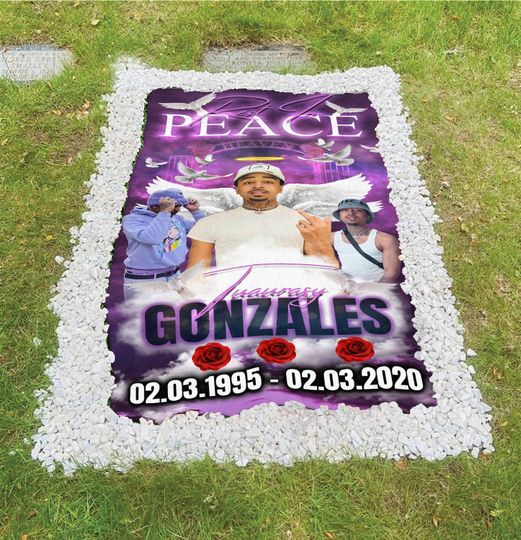 Personalize Custom Memorial Grave Blanket | Celebrating of life Grave Cover