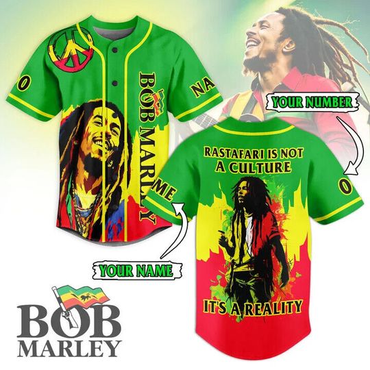 Personalized One Love Bob Marley Baseball Jersey, Bob Marley Shirt
