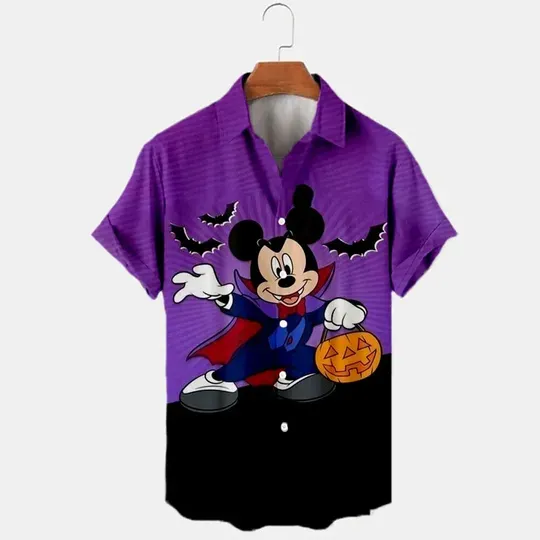 Halloween Collection Disney Brand Stitch and Mickey Anime Hawaiian Shirt