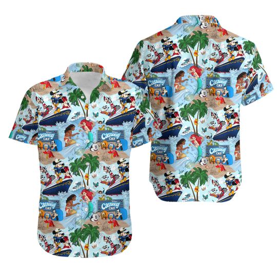 Moana Princess Hawaiian Shirt | Little Mermaid Beach Hawaiian Shirt