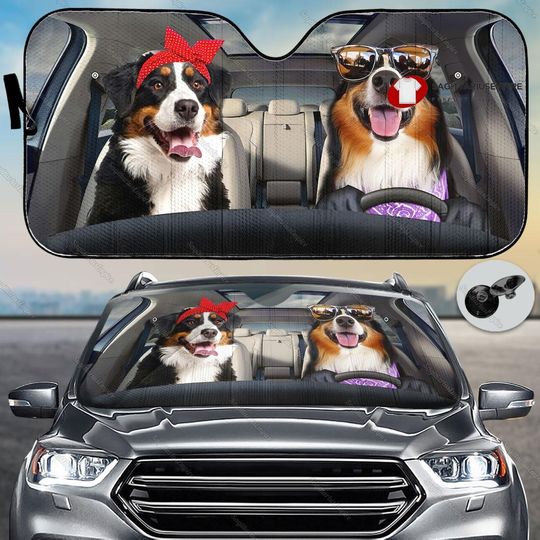 Bernese Mountain Dog Car Sun Shade, Bernese Mountain Car Sunshade
