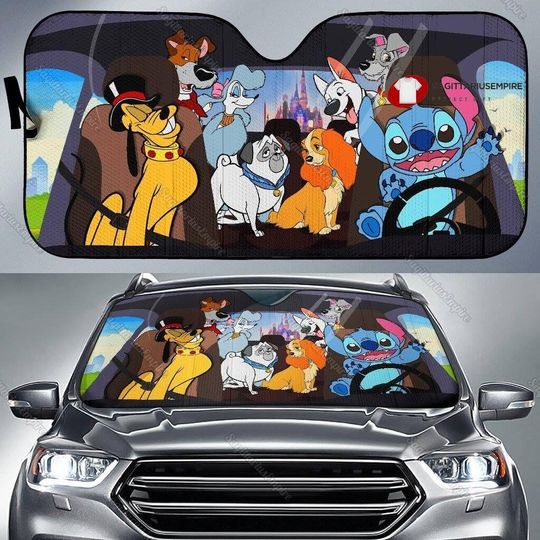 Discover Funny Disney Dog Character Car Sunshade