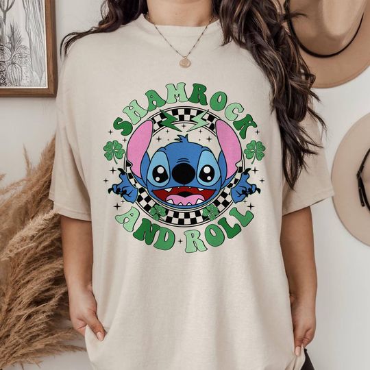 Stitch Angel Shamrock And Roll St Patrick's Day Shirt