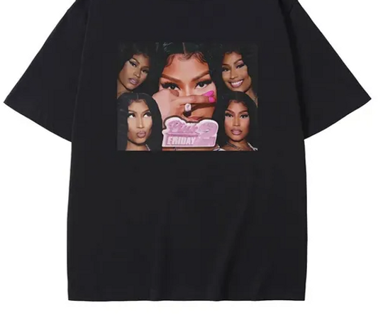Discover Rapper Nicki Minaj Pink Friday 2 Graphic Print T Shirt