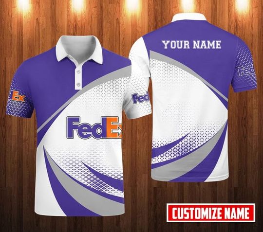 Personalized FedEx Polo Shirt, FedEx Ground 3D Printed Polo Shirt