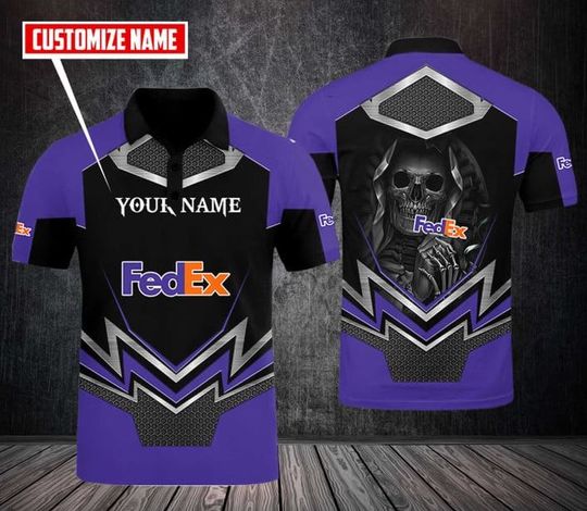 Personalized FedEx Polo Shirt, FedEx Ground 3D Printed Polo Shirt