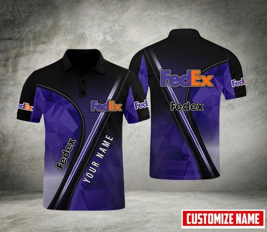 Personalized FedEx Polo Shirt, FedEx Ground 3D Printed Polo Shirt
