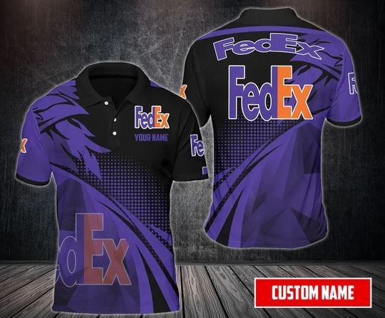 Personalized FedEx Polo Shirt, FedEx Ground 3D Printed Polo Shirt