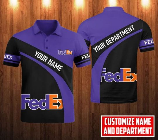 Personalized FedEx Polo Shirt, FedEx Ground 3D Printed Polo Shirt