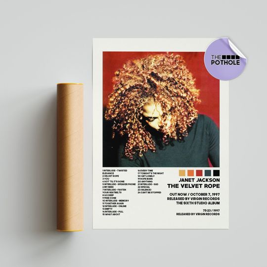 Janet Jackson Poster, Velvet Rope Poster, Janet Jackson Velvet Rope Album Cover Poster